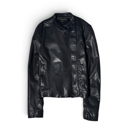 Diesel Black Gold Asymmetrical Leather Jacket