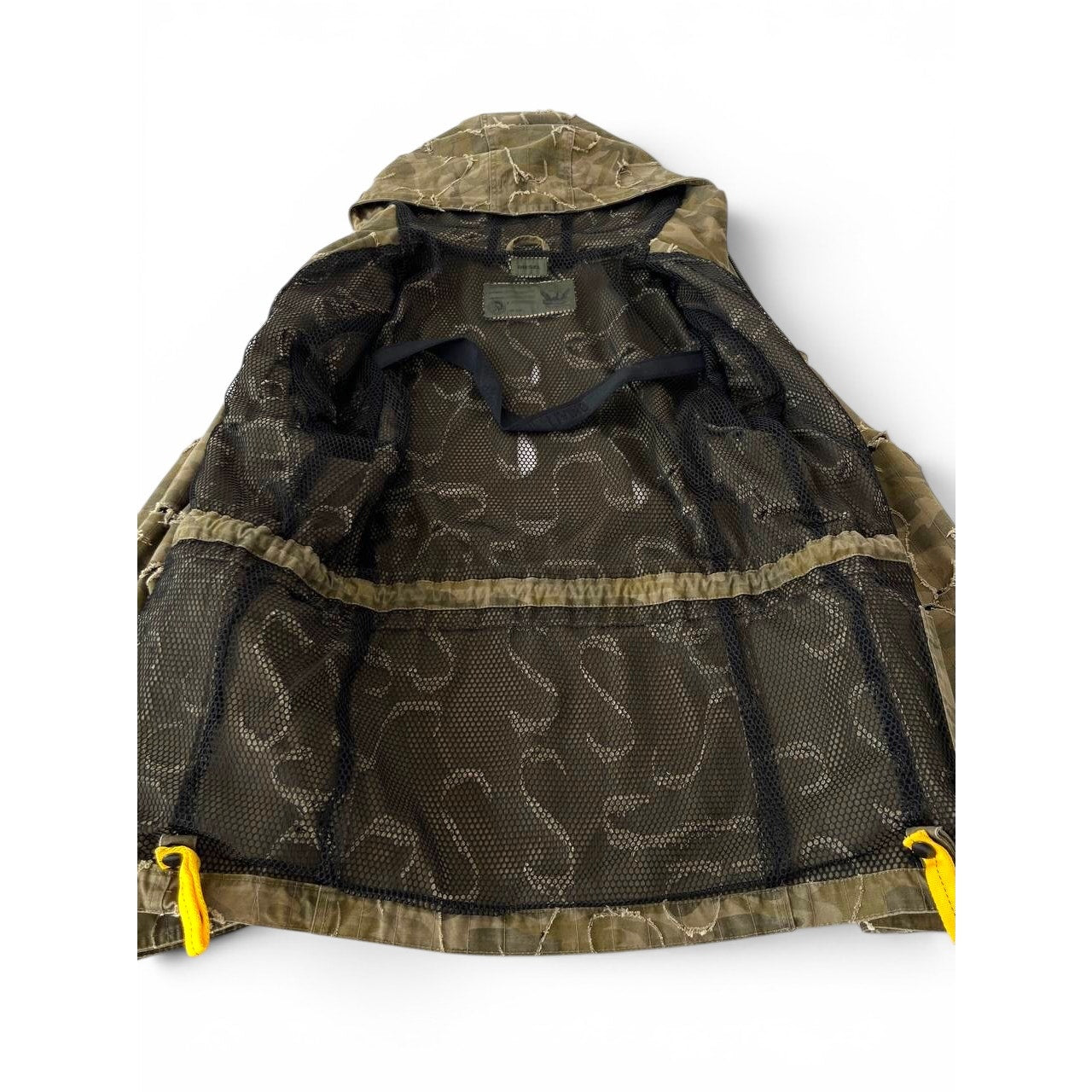 2010 Diesel Khaki Jacket Nylon J-Laser Cut Distressed