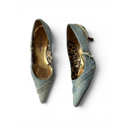 Dolce & Gabbana Denim Pointed-Toe Heels