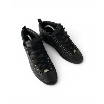 Balenciaga Arena Mid Sneakers Black Leather