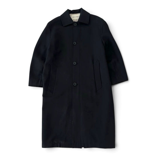Our Legacy Black Virgin Wool Long Coat Minimalist Overcoat