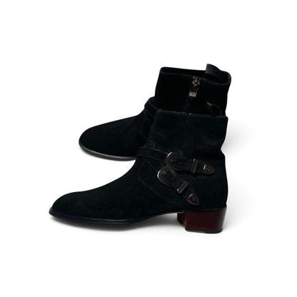 Giuseppe Zanotti Suede Buckle Ankle Boots