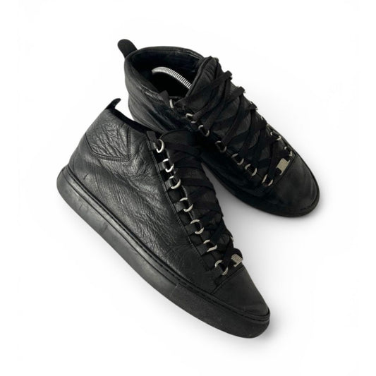 Balenciaga Arena Mid Sneakers Black Leather