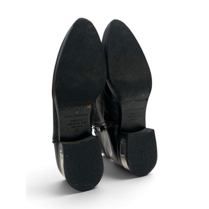 Diesel Black Gold Leather Perforated Ankle Boots