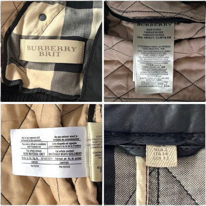 Burberry Black Quilted Leather Bomber Jacket