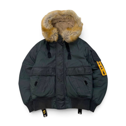 Diesel Men’s Fur Hood Bomber Jacket