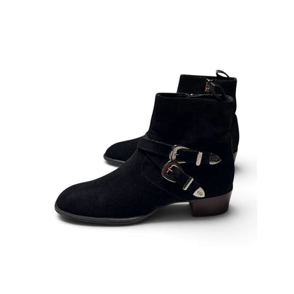 Giuseppe Zanotti Suede Buckle Ankle Boots