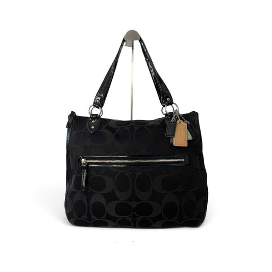 Coach Signature Black Jacquard Shoulder Bag