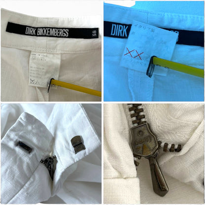 Dirk Bikkembergs Linen Button Detail Pants