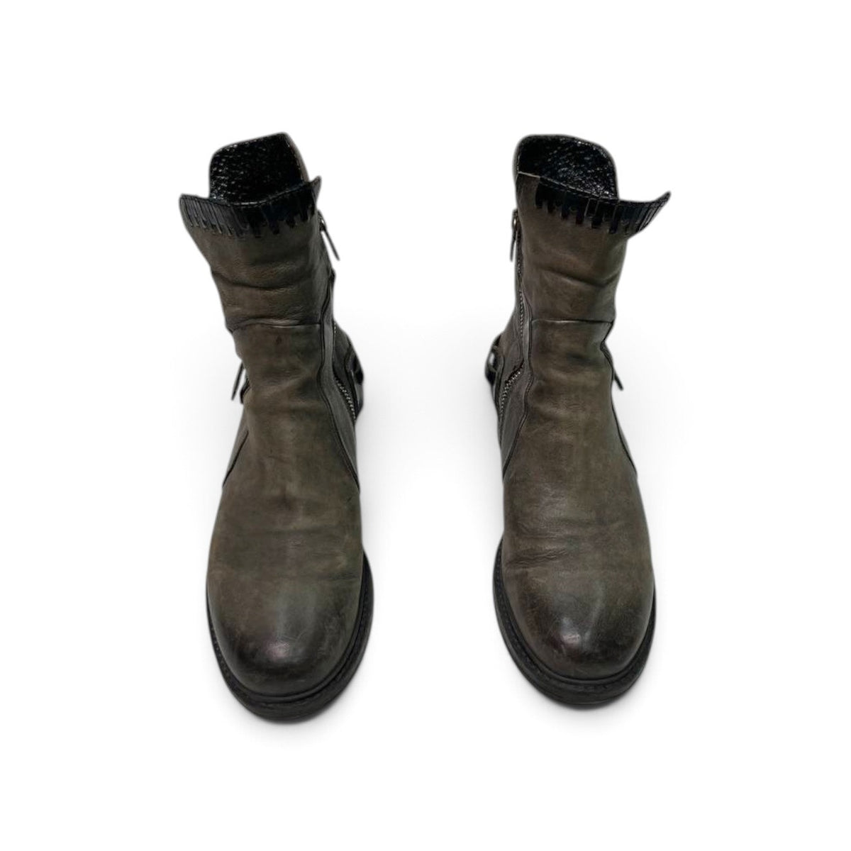 A.S.98 Vintage Distressed Leather Ankle Boots