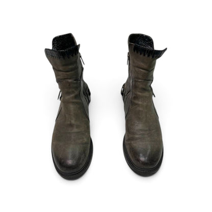 A.S.98 Vintage Distressed Leather Ankle Boots