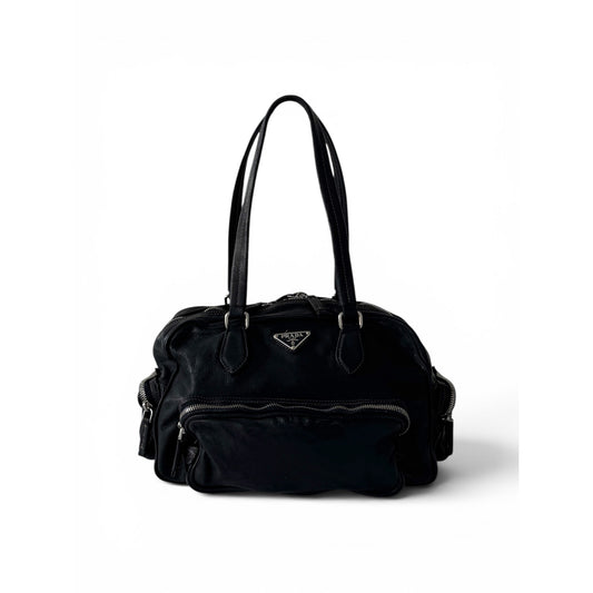 Prada Vitello Leather Cargo Shoulder Bag