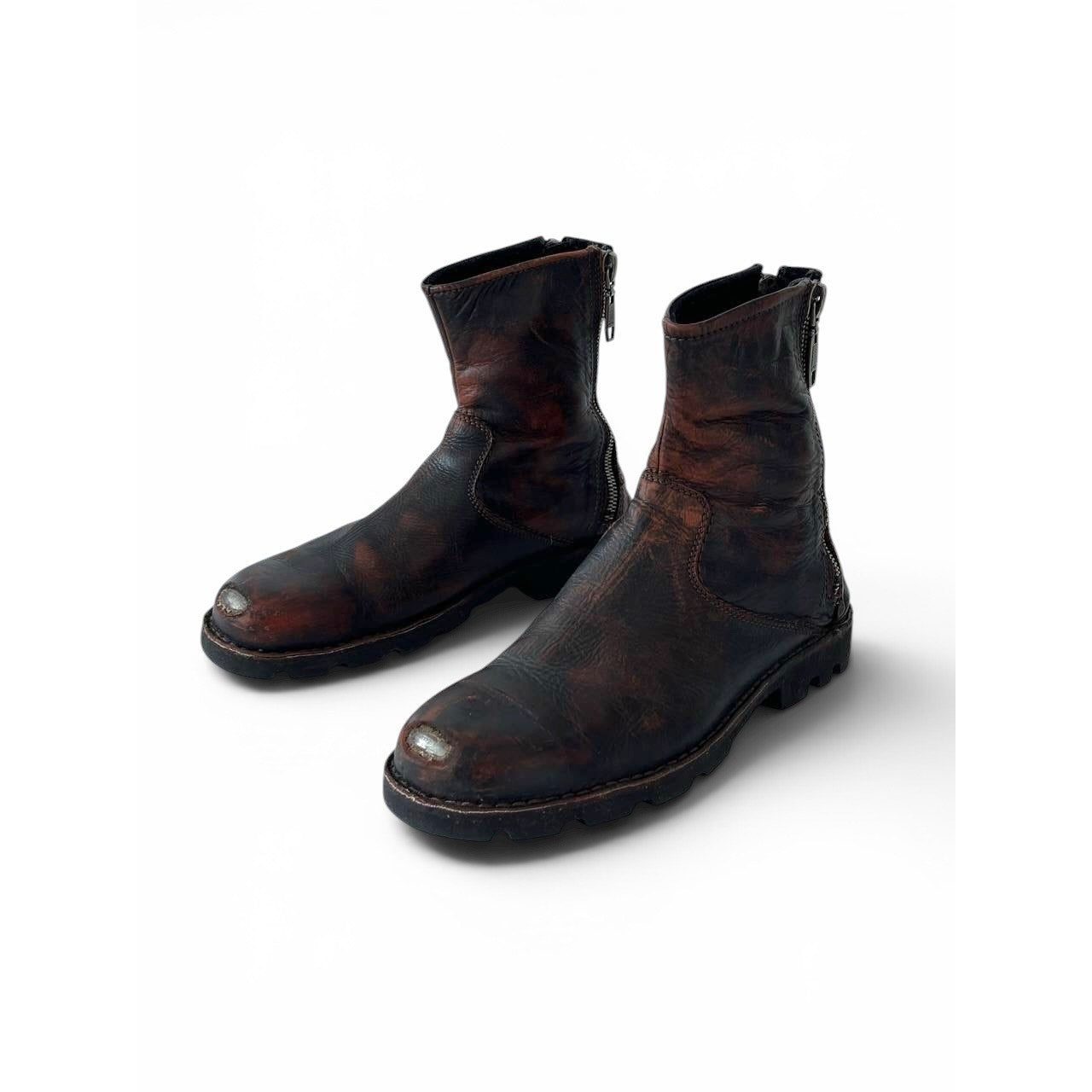 Diesel Leather Zip Boots