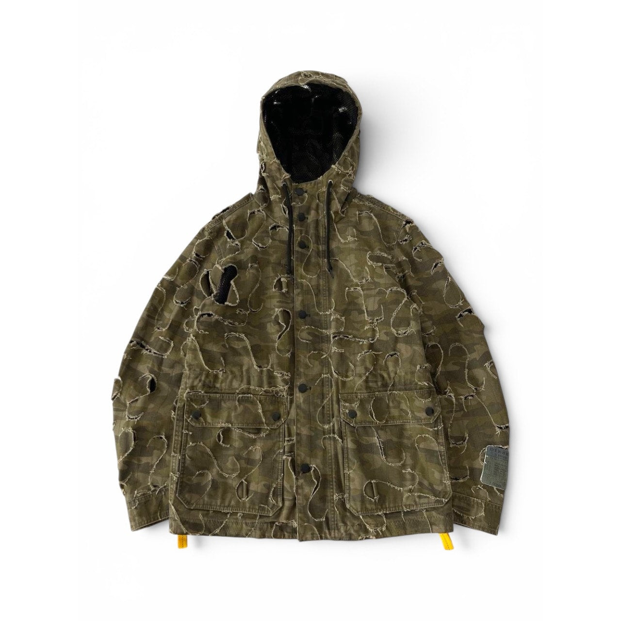 2010 Diesel Khaki Jacket Nylon J-Laser Cut Distressed