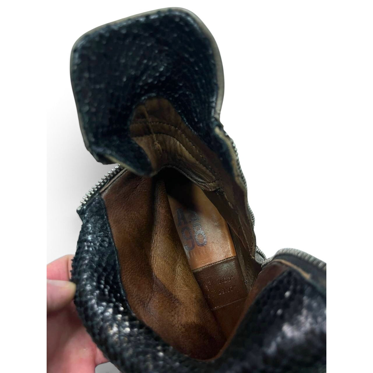 A.S.98 Vintage Distressed Leather Ankle Boots