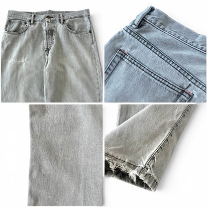 Acne Studios Distressed Wide Leg Jeans Light Grey