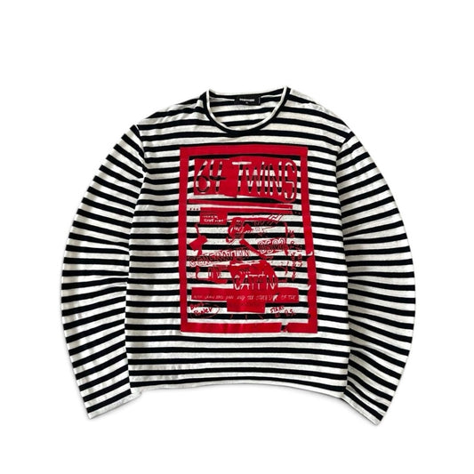 Dsquared2 64 Twins Striped Graphic Long Sleeve T-Shirt