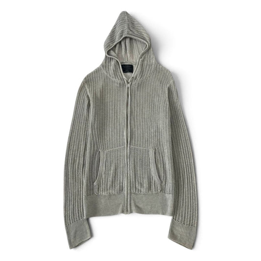 AllSaints Grid Viscose Zip Hoody Open Knit Cardigan