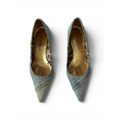 Dolce & Gabbana Denim Pointed-Toe Heels