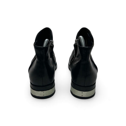 Diesel Black Gold Leather Perforated Ankle Boots