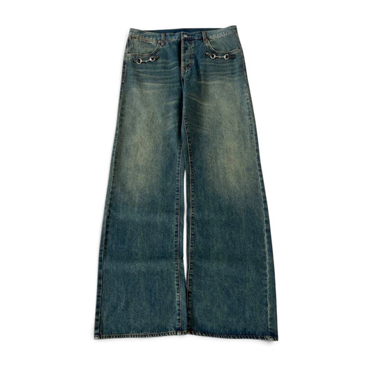 Gucci by Demna SS26 La Famiglia Horsebit Flared Denim Jeans