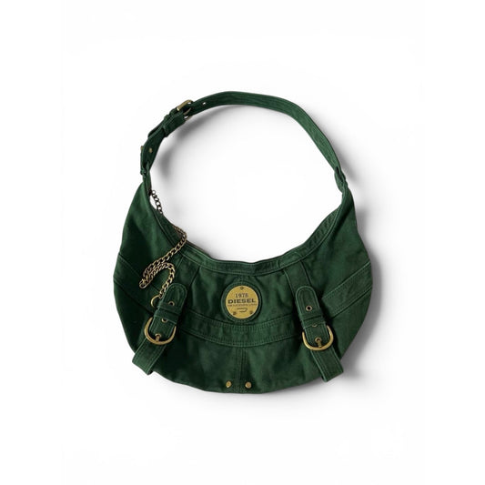 Diesel Green Canvas Shoulder Bag