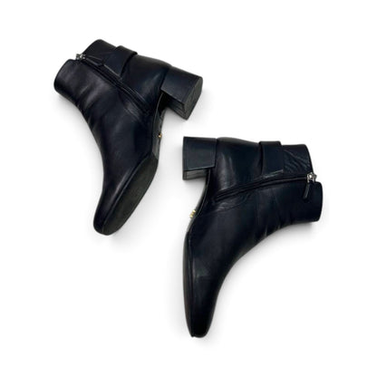 Prada Leather Buckle Ankle Boots