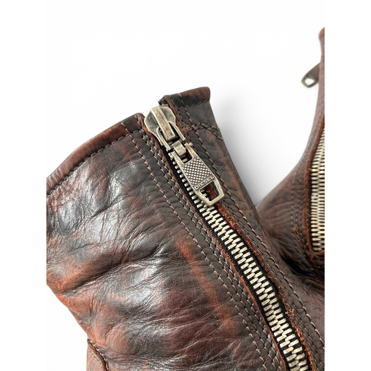 Diesel Leather Zip Boots