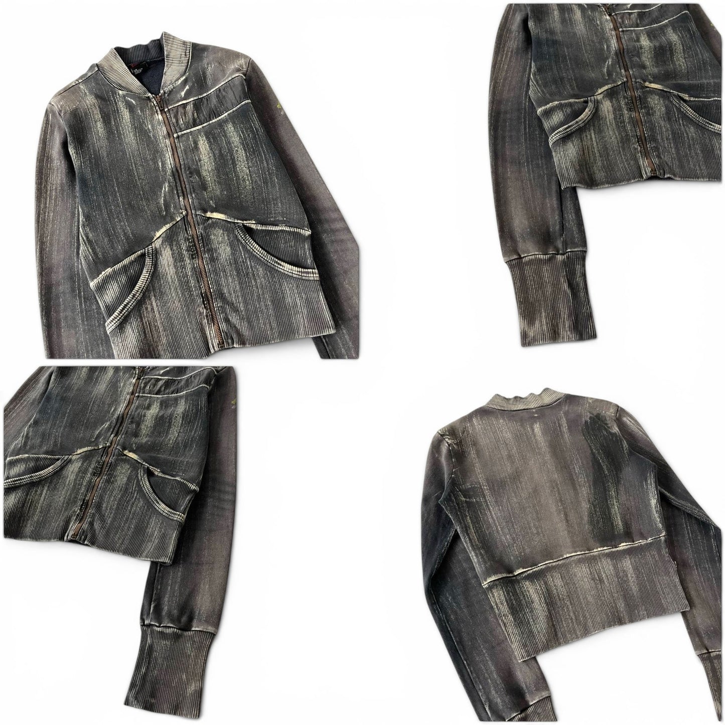 Diesel Garment Dyed Cropped Zip Sweatshirt Jacket