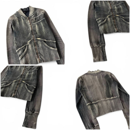 Diesel Garment Dyed Cropped Zip Sweatshirt Jacket