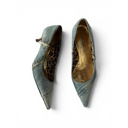 Dolce & Gabbana Denim Pointed-Toe Heels