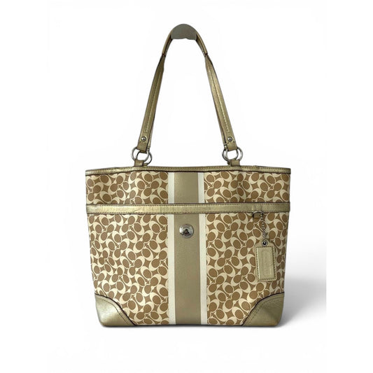Coach Signature Stripe Tote Bag