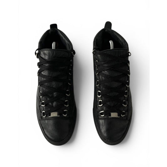 Balenciaga Arena Mid Sneakers Black Leather