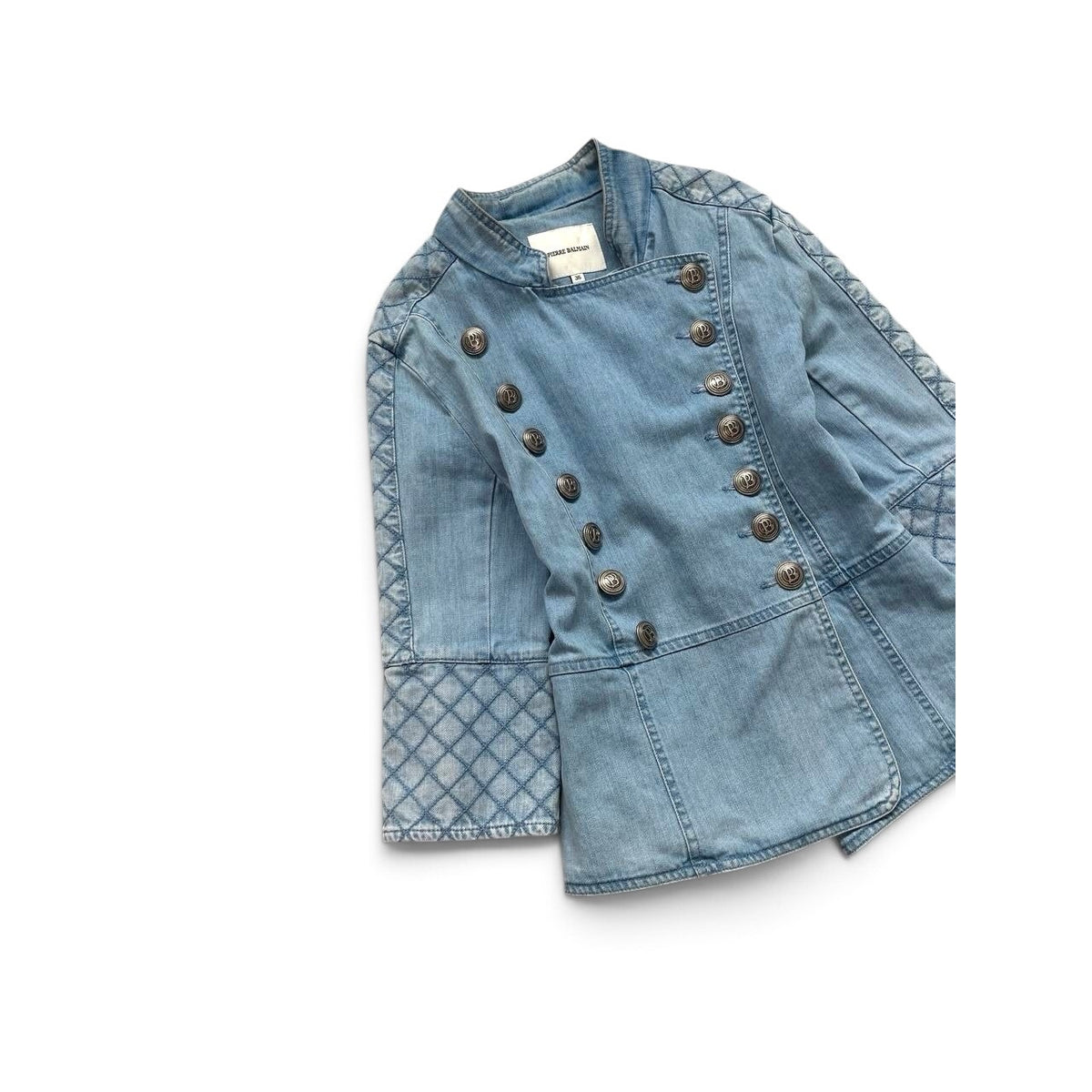 Pierre Balmain Denim Military Jacket Made in Italy