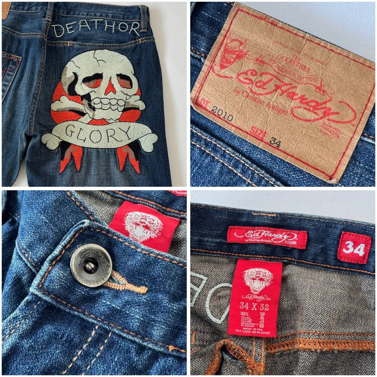 Ed Hardy “Death or Glory” Denim Jeans