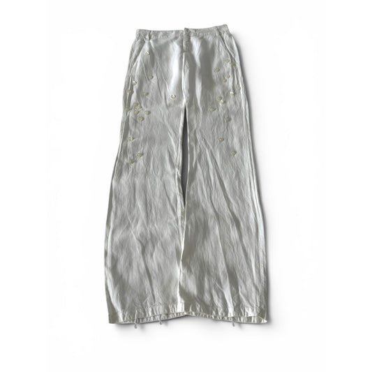 Dirk Bikkembergs Linen Button Detail Pants