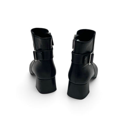 Prada Leather Buckle Ankle Boots