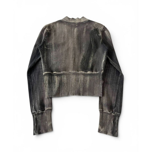 Diesel Garment Dyed Cropped Zip Sweatshirt Jacket