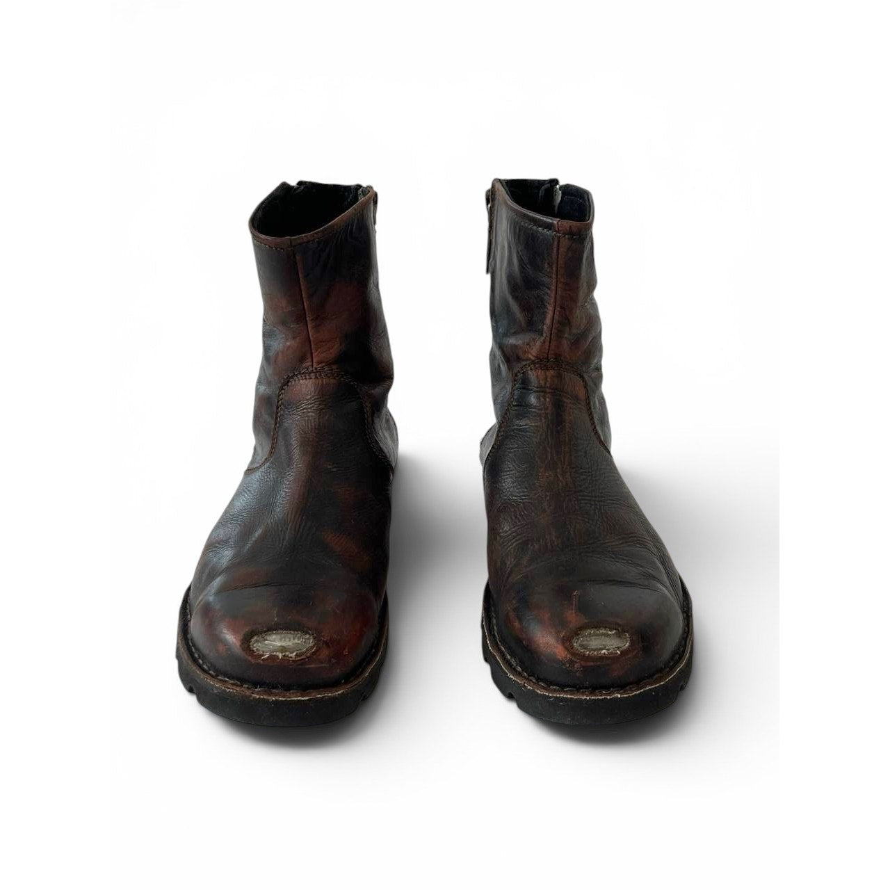 Diesel Leather Zip Boots