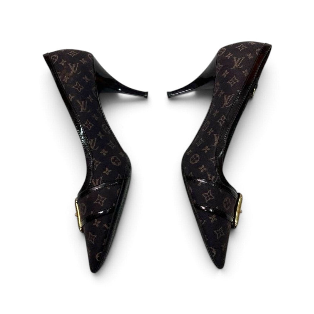 Louis Vuitton Monogram Buckle Pointed-Toe Heels