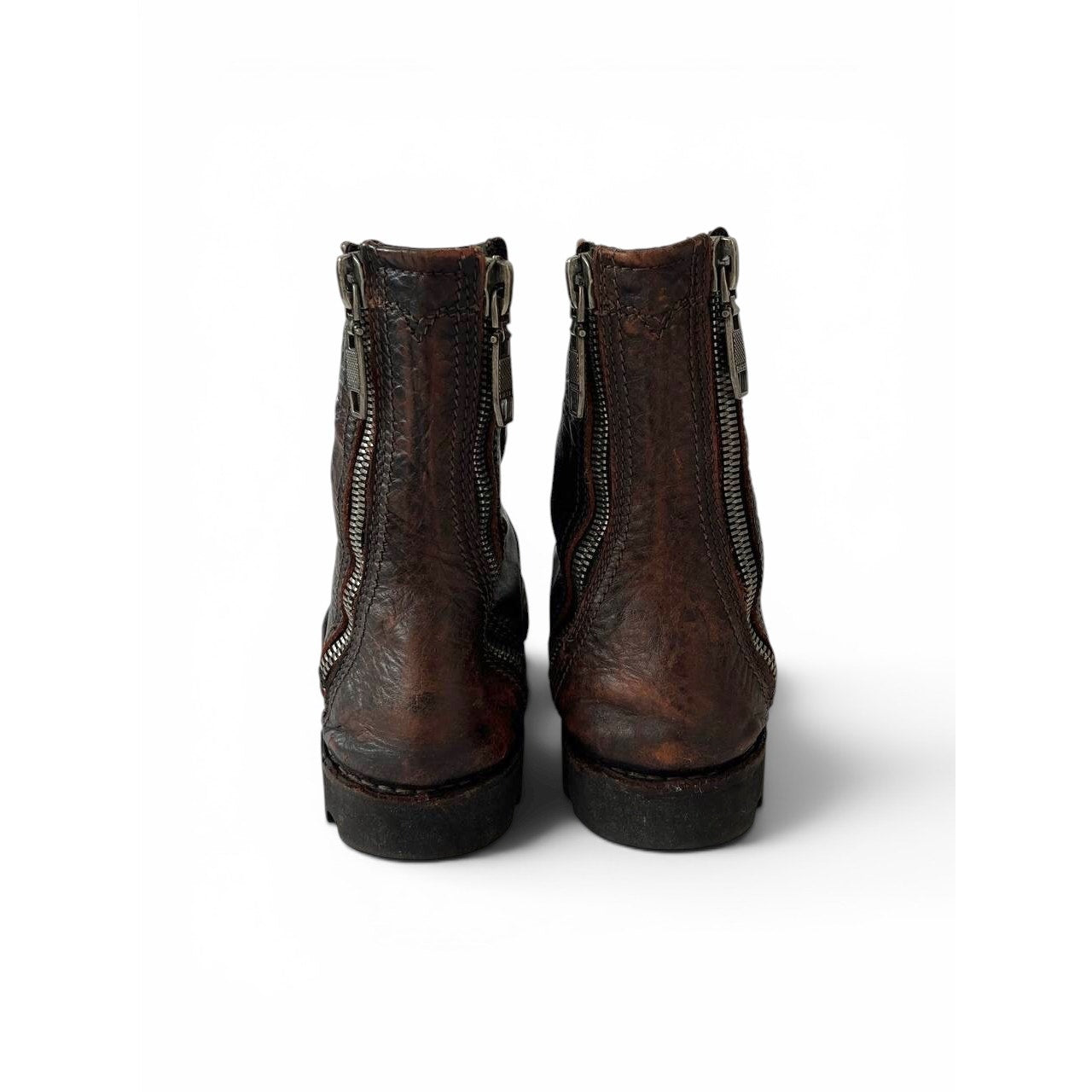 Diesel Leather Zip Boots