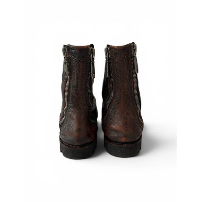 Diesel Leather Zip Boots