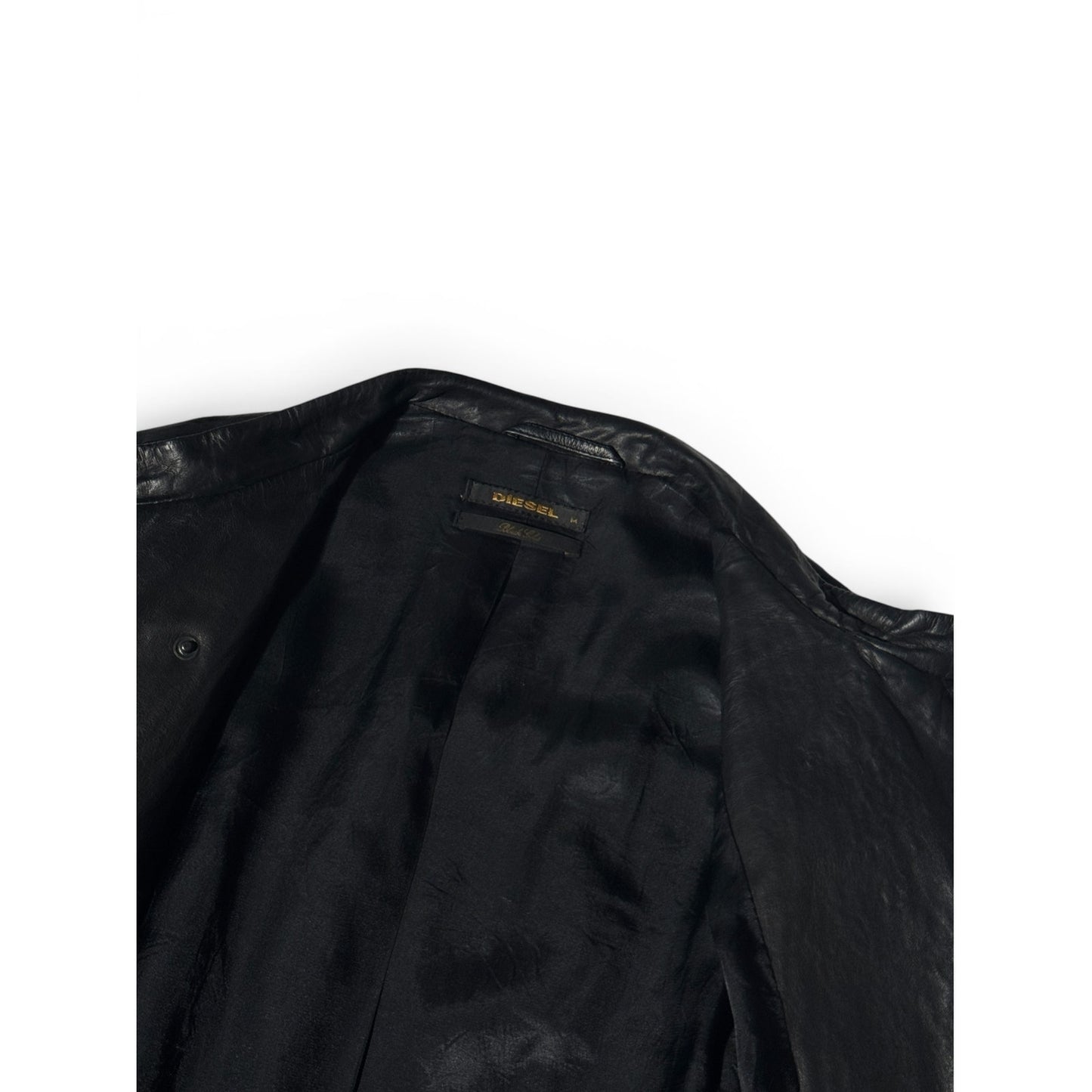 Diesel Black Gold Asymmetrical Leather Jacket