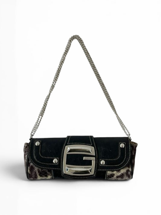 Guess Snake Print Shoulder Chain Bag