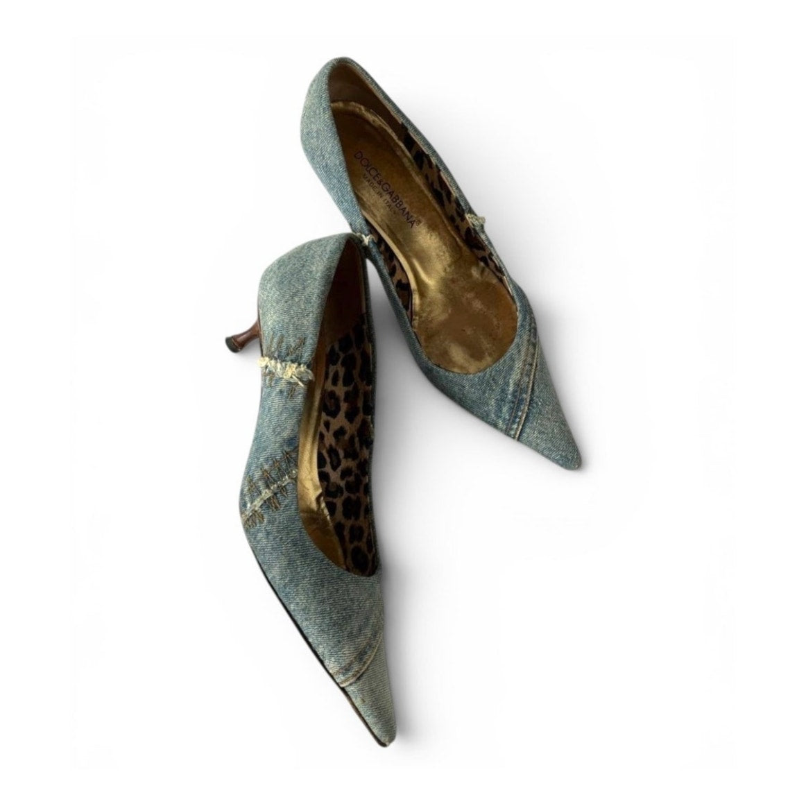 Dolce & Gabbana Denim Pointed-Toe Heels