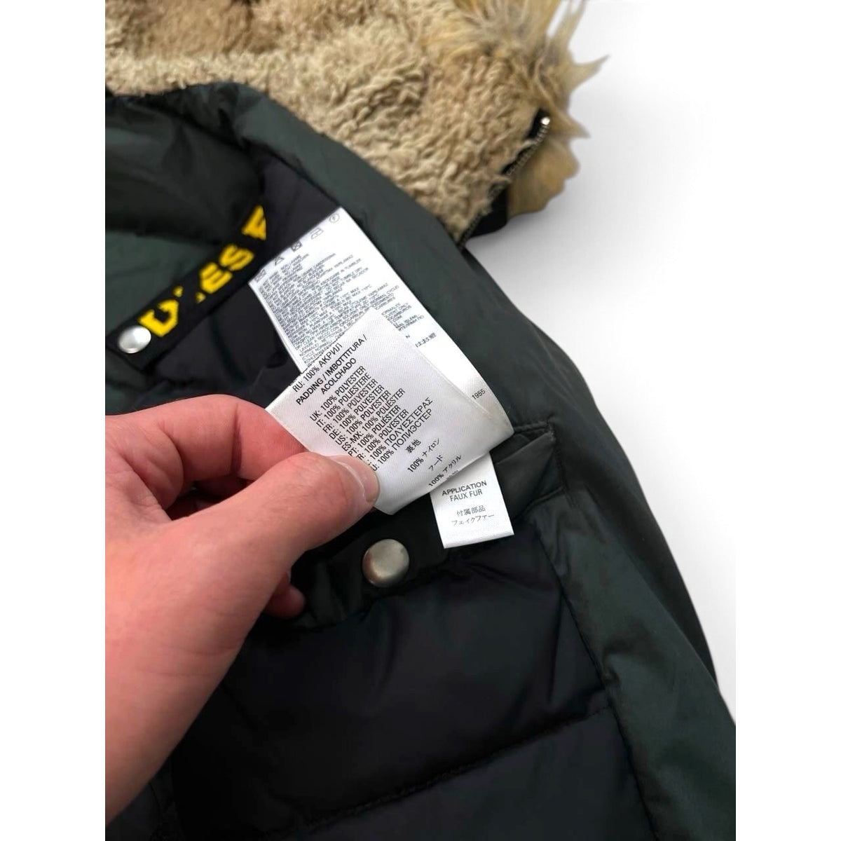 Diesel Men’s Fur Hood Bomber Jacket