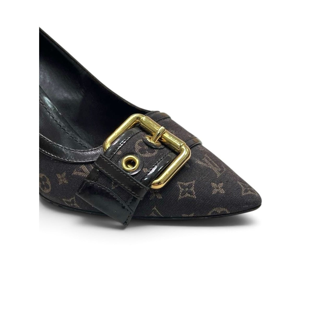 Louis Vuitton Monogram Buckle Pointed-Toe Heels