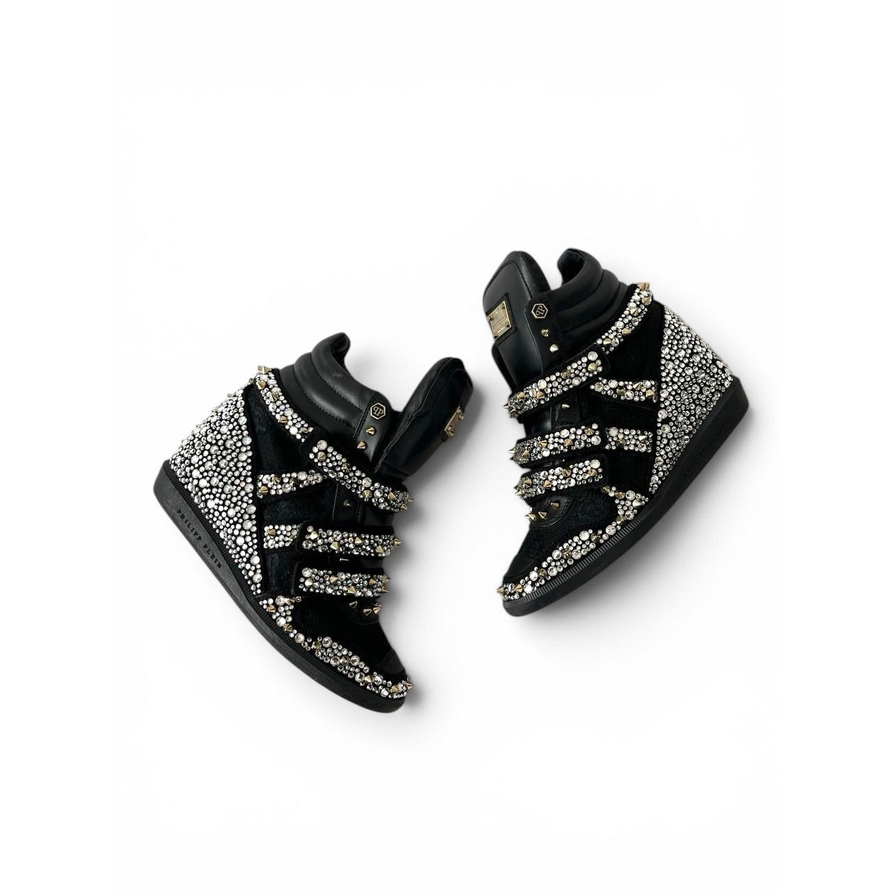 Philipp Plein Crystal Wedge Sneakers