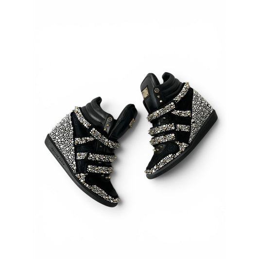 Philipp Plein Crystal Wedge Sneakers