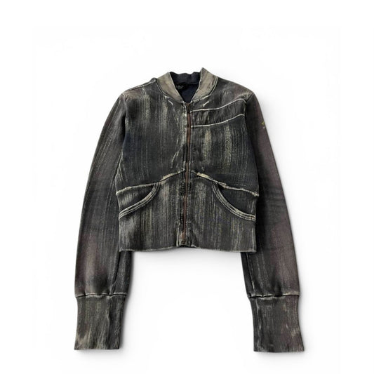 Diesel Garment Dyed Cropped Zip Sweatshirt Jacket
